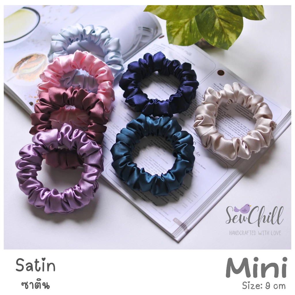 ยางรัดผมโดนัท ผ้าซาติน Satin Scrunchies รุ่น Mini