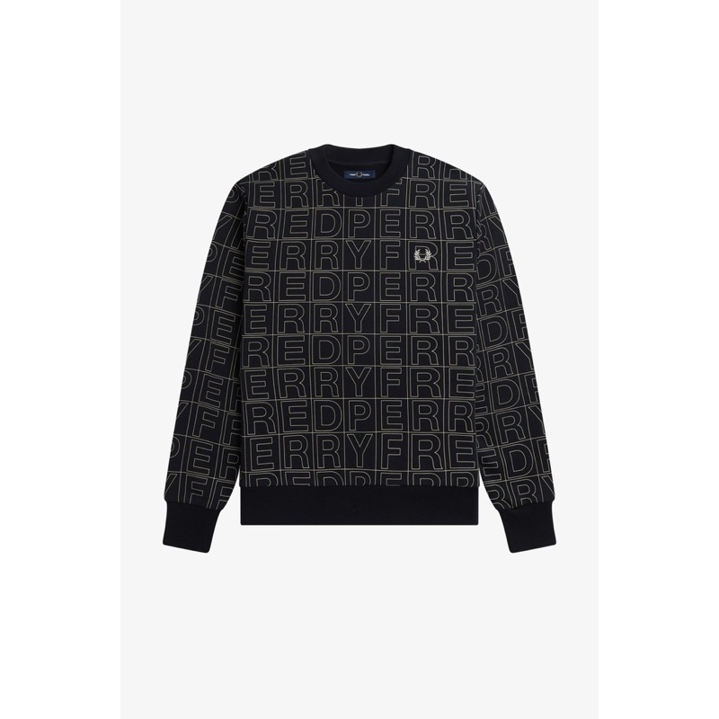 Fred Perry Spellout Graphic Sweatshirt in Fieldgreen