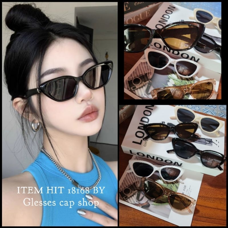 แว่นตาแฟชั่น แว่นตากันแดด  No.18168 ทรงแคทอาย [[สินค้าพร้อมส่งในไทย🇹🇭]]