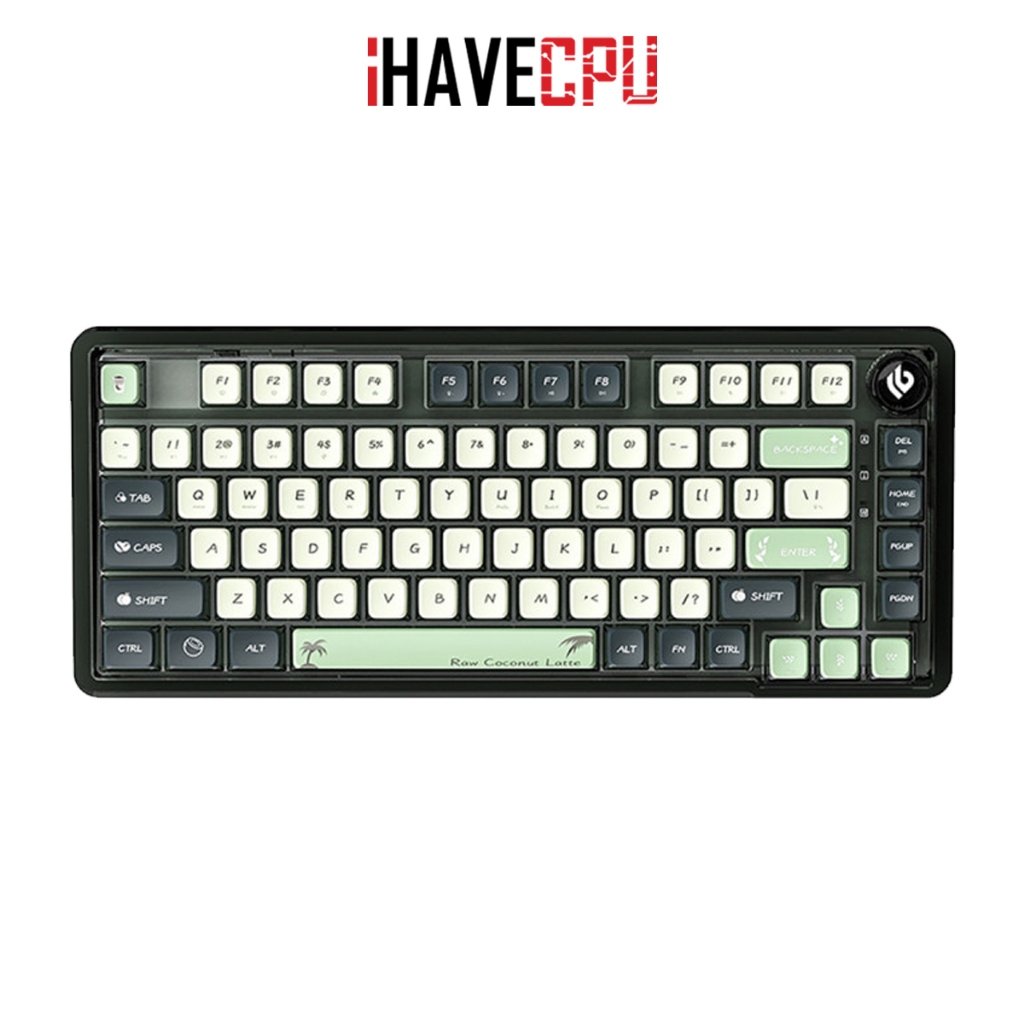 iHAVECPU KEYBOARD (คีย์บอร์ด) AULA LEOBOG K81 RAW COCONUT LATTE [ICE SOUL SWITCH] (EN/TH)