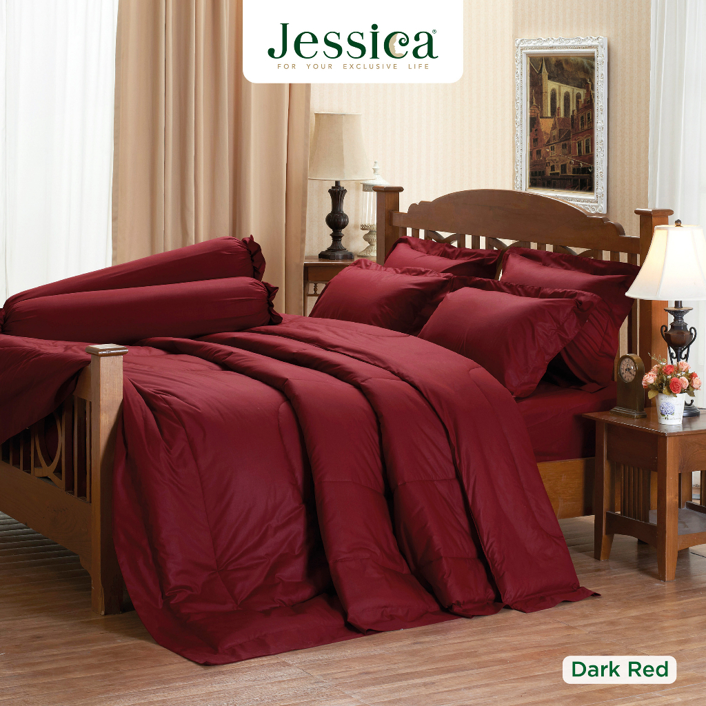 JESSICA  Cotton Mix  ( Dark Red )  ชุดเครื่องนอน เจสสิก้า Jessica สีพื้น