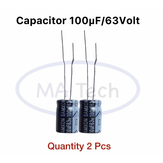 100uF63V คาปาซิเตอร์ 100uf 63V Capacitor 63V100uf (ขนาด 8.0x12.0mm) 1 ชุด มีจำนวน 2 ชิ้น สินค้าคุณภา