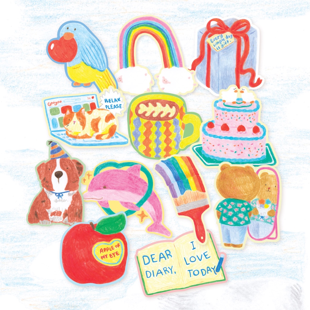 [ซื้อ6จ่าย5] สติกเกอร์ไดคัท กันน้ำ ลายภาพวาดน่ารัก I do my blessed