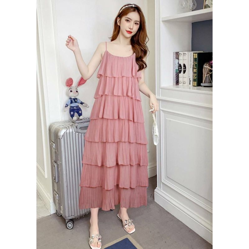 แฟชั่นชุดเดรสอัดพลีทผ้าชีฟองแต่งระบายชั้นๆป้ายTopshop สีสวยตรงปก - รูปที่ 6