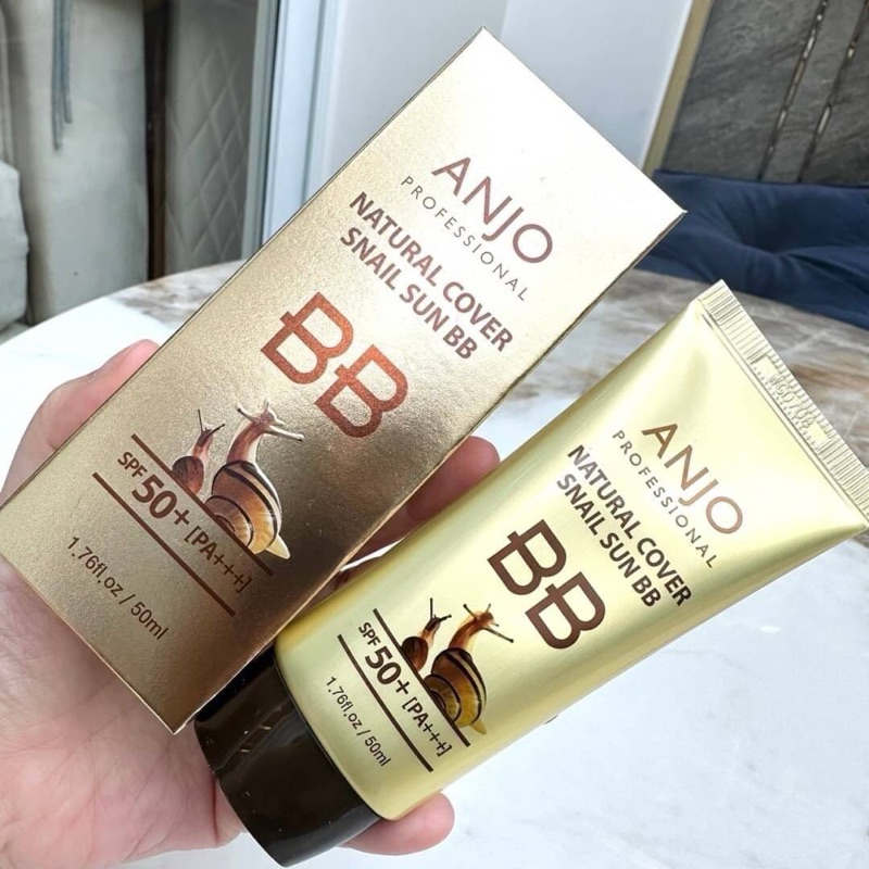 ครีมกันแดดผสมบีบี anjo natural cover snail sun bb cream 50 ml