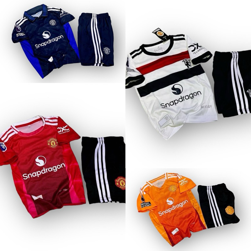 ชุดฟุตบอลเด็กแมนยูฯ 2024 เสื้อพร้อมกางเกง อายุ 1-12 ปี