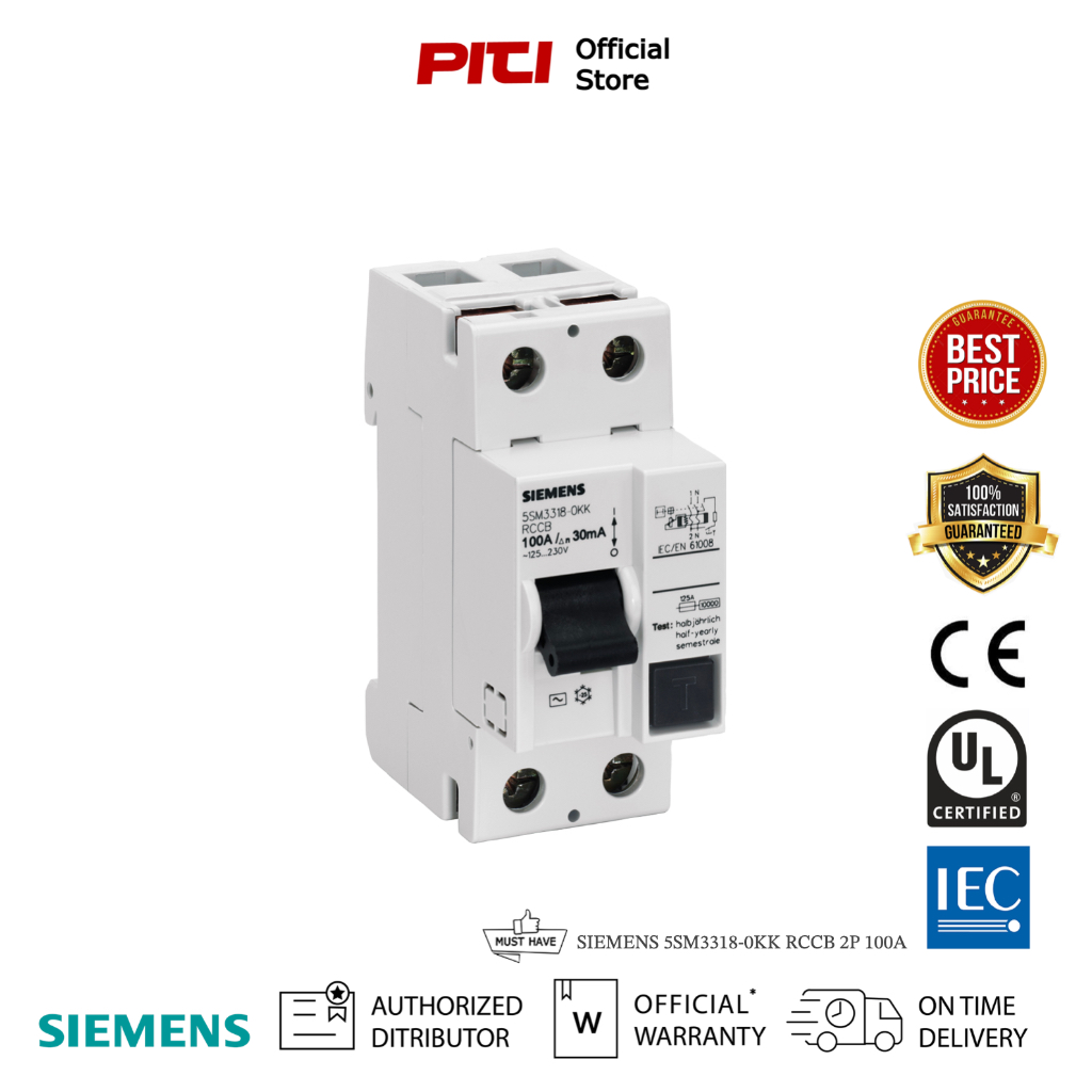 SIEMENS 5SM3318-0KK RCCB 2P 100A