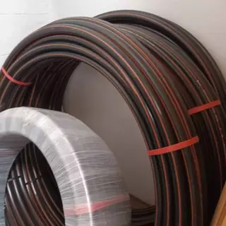 50เมตร HDPE ท่อ ไฟฟ้า PE ฝังดิน ดำคาดแดง Class I PN6 20mm 25mm 32mm 1/2 3/4 1นิ้ว ดำคาดส้ม