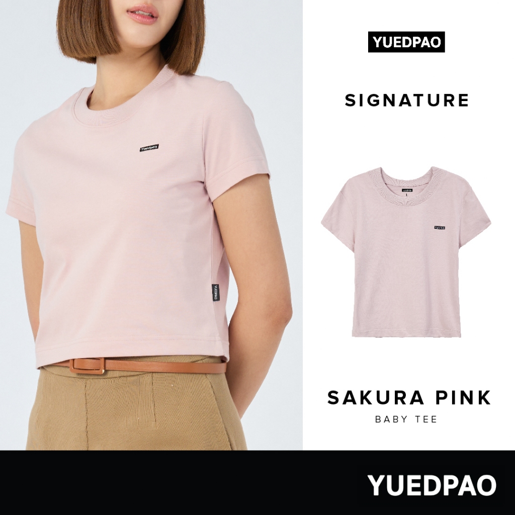 Yuedpao Signature Baby Tee Summer ผ้าหนาทรงสวย ยับยากรีดง่าย เสื้อยืดเปล่า สี Sakura Pink