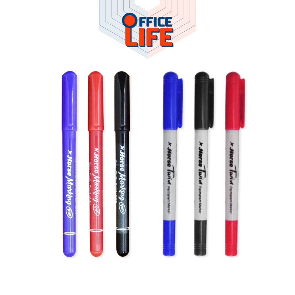 Horse (ตราม้า) ปากกาเคมี MARKER ขนาดหัว 1 - 4 มม. รุ่น H-40 / H-41 (จำนวน 1 ด้าม)