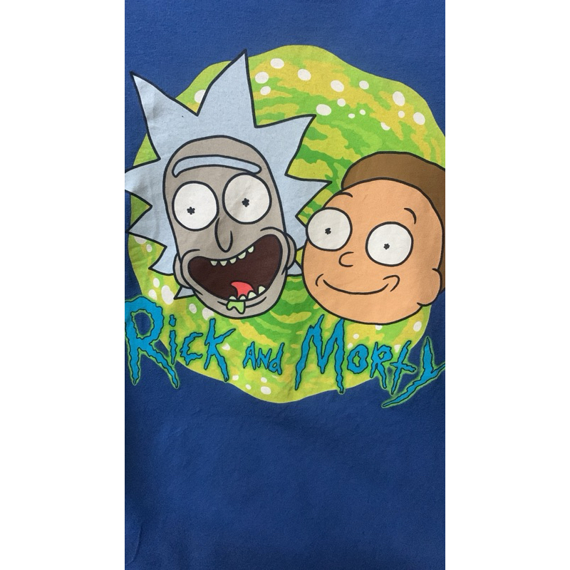 [ของแท้] 💯 เสื้อยืดRick and Morty blue Nickelodeon tshirt