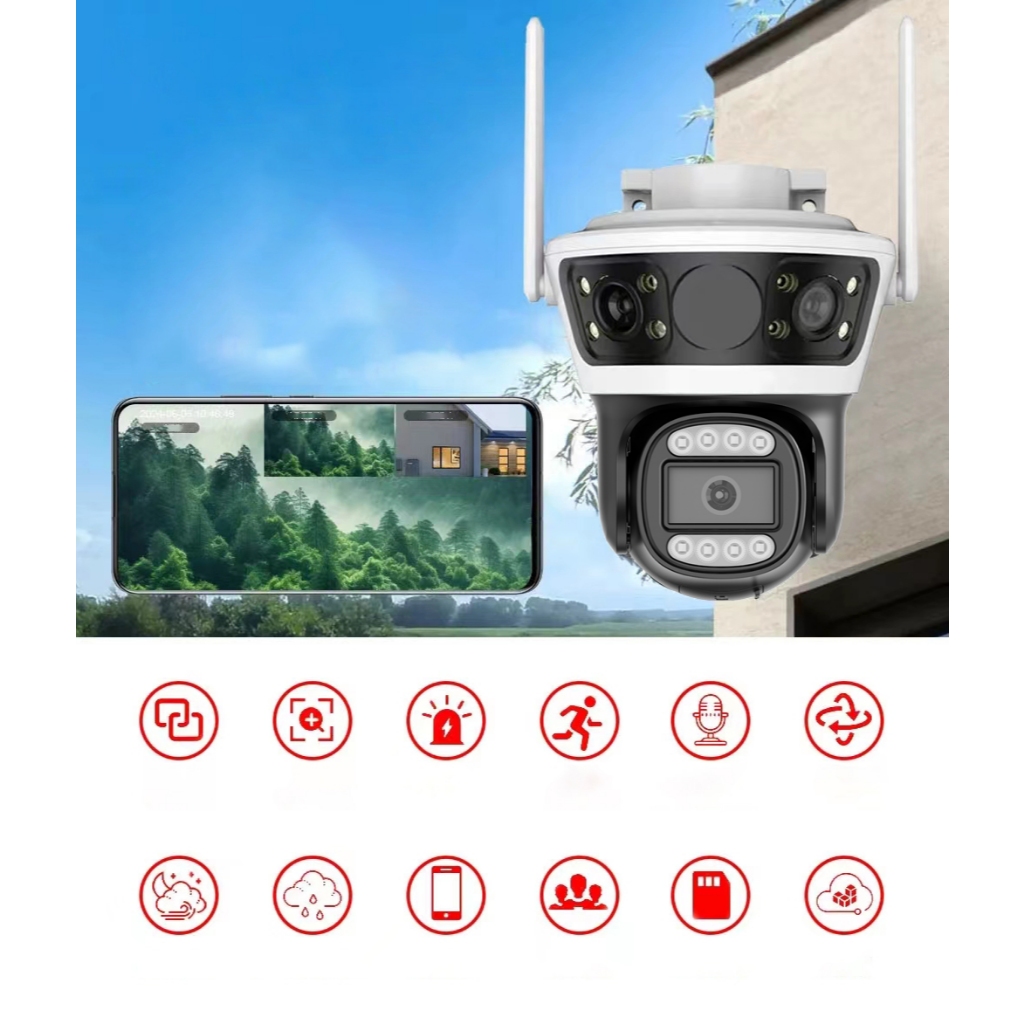 HVISION สุ่มซิม ไฟดับก็ใช้ได้ นานสุด 5ชั่วโมง 3กล้องดูพร้อมกันได้ กล้องวงจรปิด sim 4g true dtac ais
