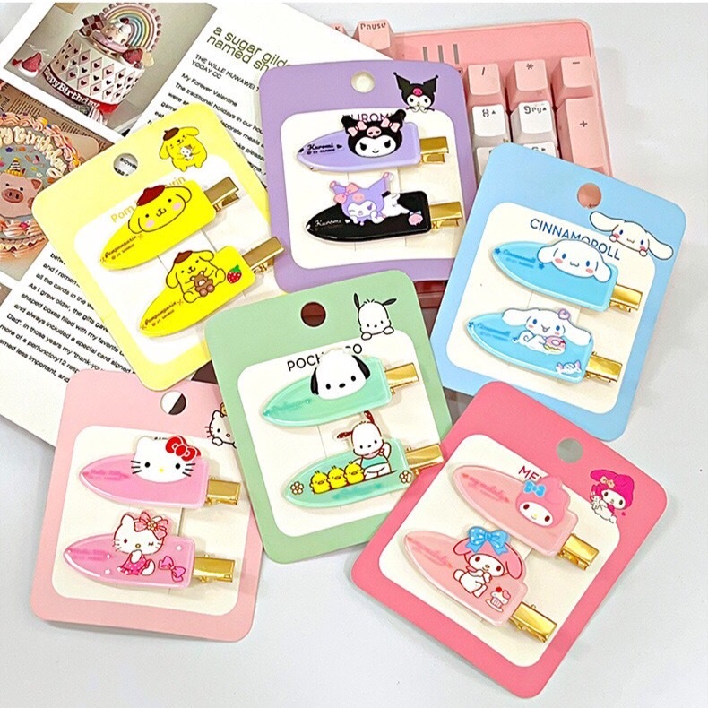 พร้อมส่ง!🇹🇭 ราคา/คู่ กิ๊บหนีบผม Sario สไตล์เกาหลี หลากสีแบบมีลวดลาย ผมไม่หักไม่งอ ไม่กินผม เกรดพรีเมียม เนื้องานคุณภาพดี - รูปที่ 6