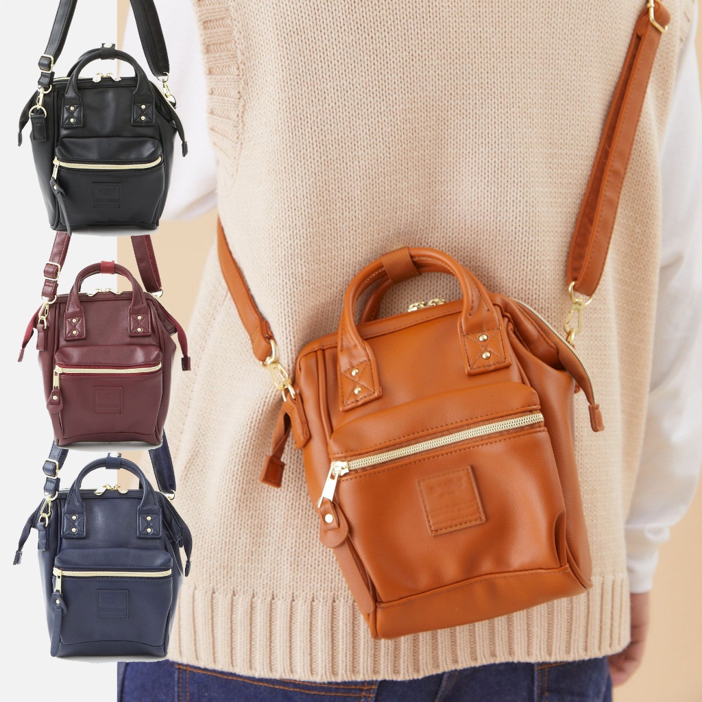 กระเป๋า Anello mini Lotte PU กระเป๋าหนังกระเป๋าสะพายสตรีขนาดเล็ก Crossbody กระเป๋าถือช้อปปิ้ง