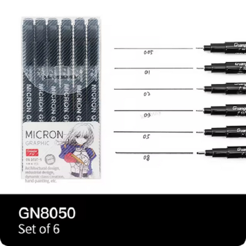 MICRON ปากกากันน้ำ บรรจุ 6/9/12/15pcs Waterproof Calligraphy Pen Sketching, Lettering, fade proof