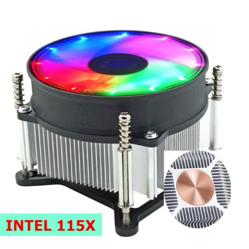 พัดลม cpu socket LGA 1151 ซิ้ง อลู แกน ทองแดง มีไฟ RGB