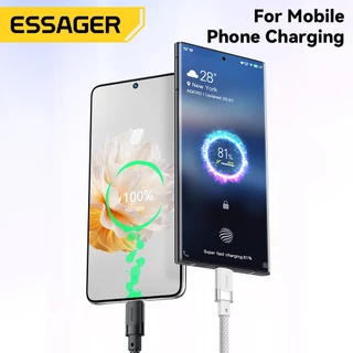 Essager สายข้อมูลแม่เหล็ก Type-C เป็น Type-C 60W/100W ชาร์จเร็ว