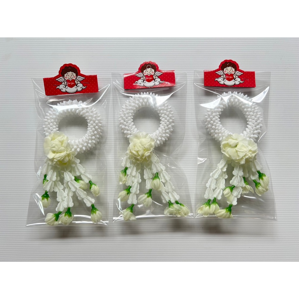 พวงมาลัยดอกมะลิ (ดอกไม้ประดิษฐ์) พวงมาลัยวันแม่ วันพ่อ ของขวัญ เข็มกลัดดอกมะลิ