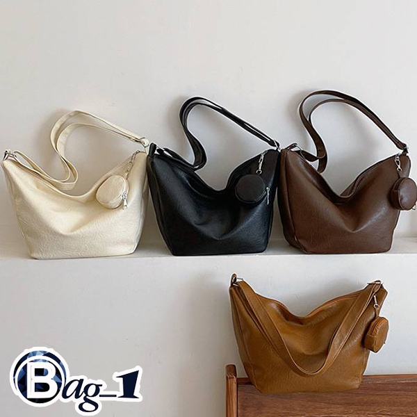 bag_1(BAG2108) กระเป๋าสะพายข้างหนังพียู-แถมกระเป๋าใส่เหรียญ