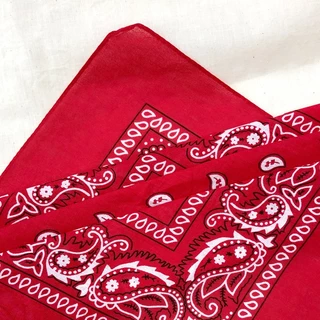 มีส่งด่วน ผ้าเช็ดหน้าวินเทจ 55x55cm (E02) ผ้าโพกหัว ผ้าพันคอ Cotton ลายลูกน้ำ