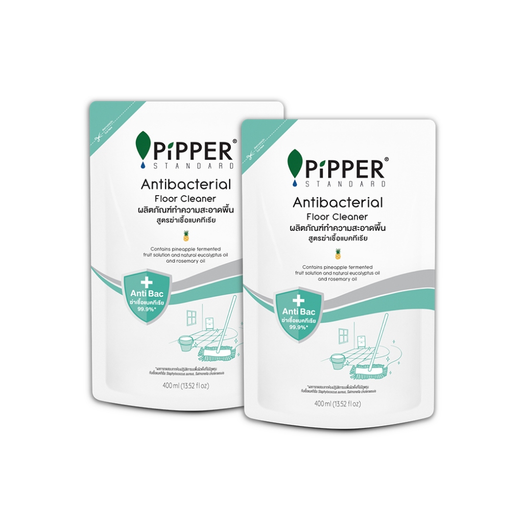 PiPPERSTANDARD ผลิตภัณฑ์ทำความสะอาดพื้น สูตรฆ่าเชื้อแบคทีเรีย กลิ่นทีทรีออย 400 มล. แพ็คคู่