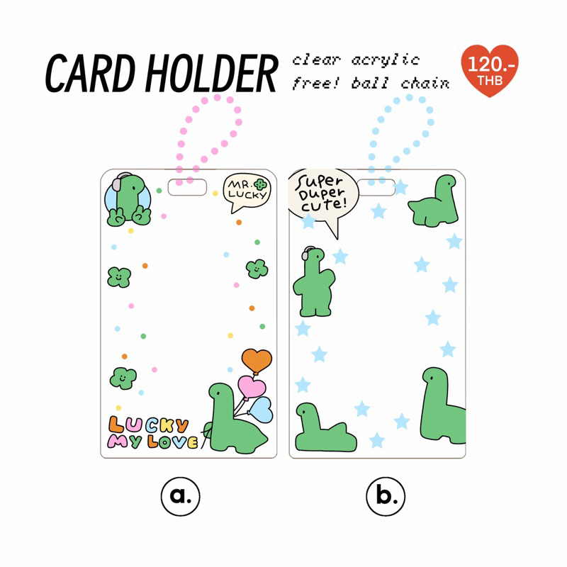 (Card holder) DINO KEVIN เฟรมการ์ดอะคริลิคลายไดโนเสาร์
