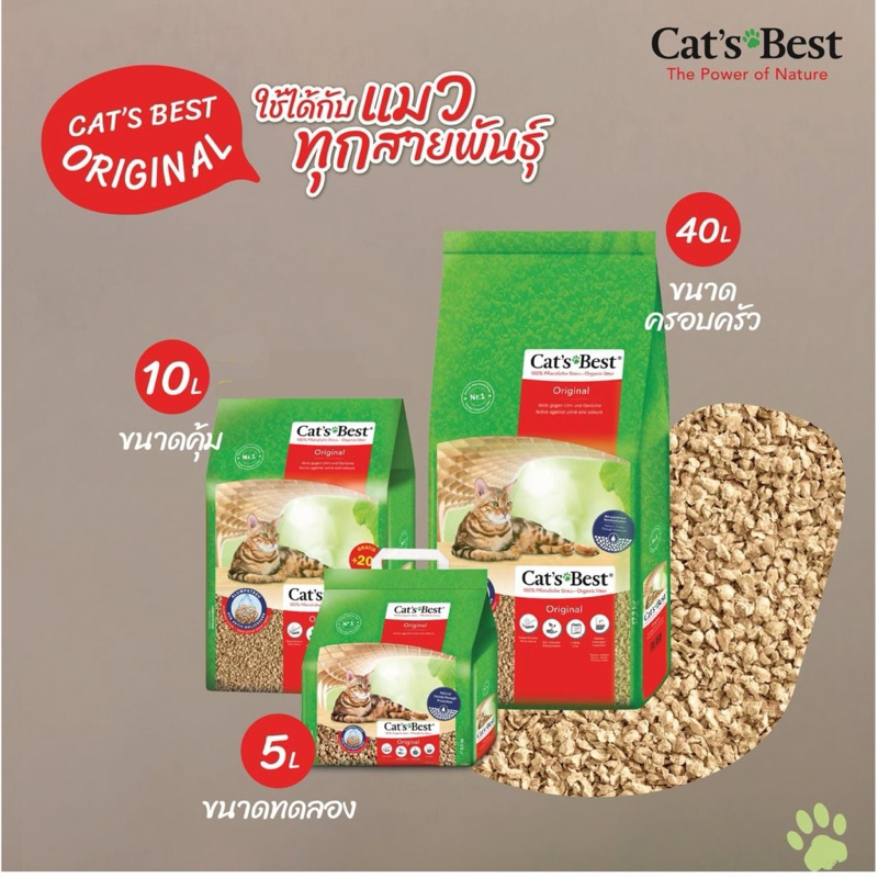 Cat’s Best Original 40L Cat’sBestสูตร ออริจินัล 40 ลิตร (BestSeller)เหมาะกับแมวขนสั้นทุกสายพันธ์ุ😻🐈🐈‍⬛