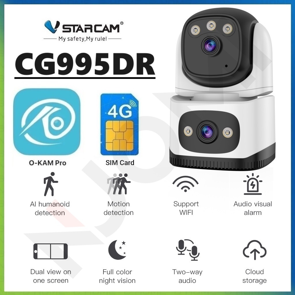 VSTARCAM CG995DR 4G / CS995DR WiFi SUPER HD 1296P 3MP x 2 เลนส์กล้อง กล้องวงจรปิด Ai Security Camera
