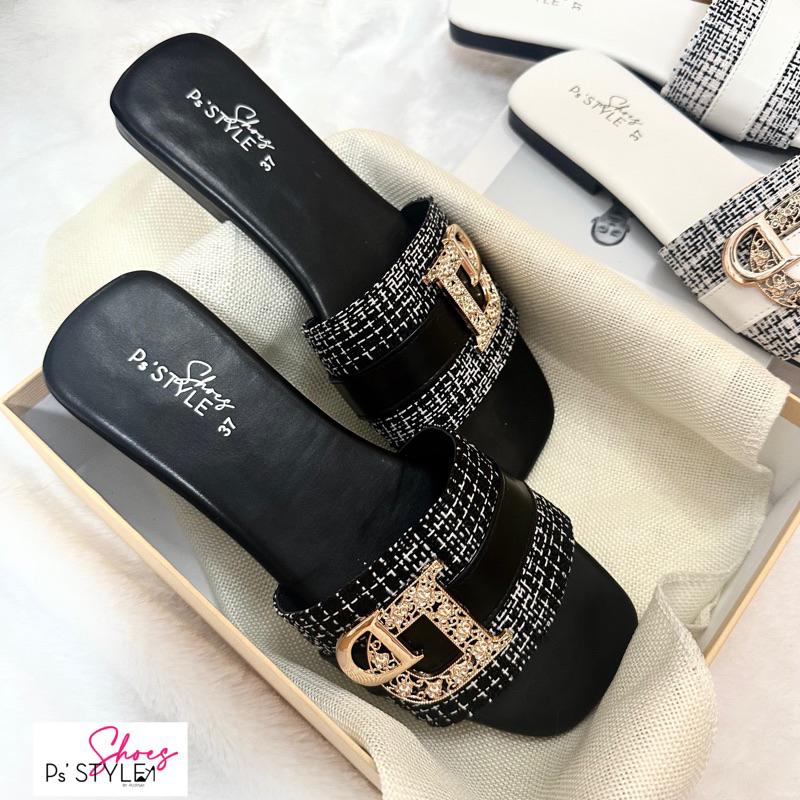 (08)รองเท้าแตะ งานทวิต D น่ารัก พร้อมส่ง (36-45)
