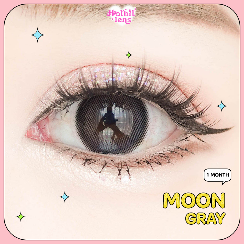 Candylens คอนแทคเลนส์ รุ่น Moon สีเทา พร้อมส่งแบบปกติ และค่าสายตาสั้น 0.00-10.00 แก้ตาลอย สีธรรมชาติ