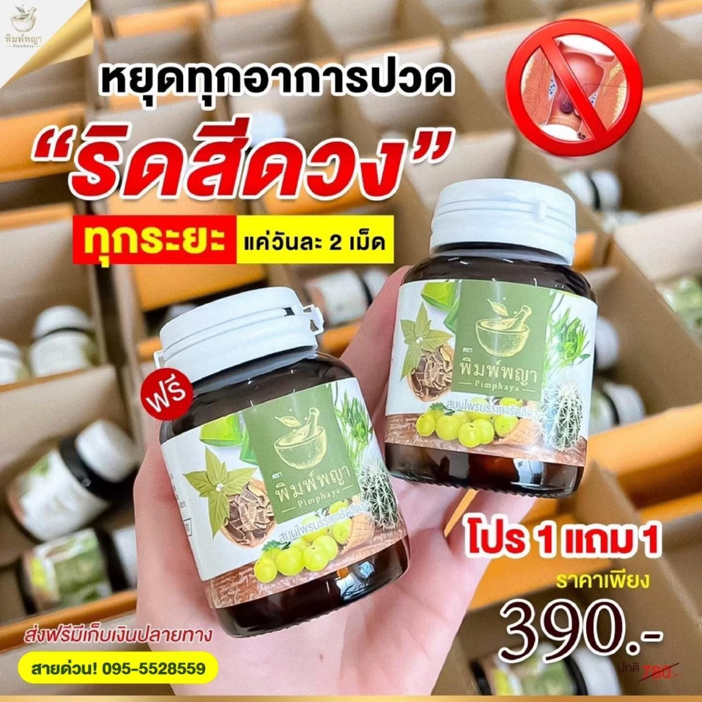 พิมพ์พญา ริชชี่พิมพ์พญา ริชชี่พิมพ์พญาสมุนไพร สมุนไพร บรรเทาริดสีดวง 1 กระปุก 30 แคปซูล ส่งฟรี มีเก็บปลายทาง