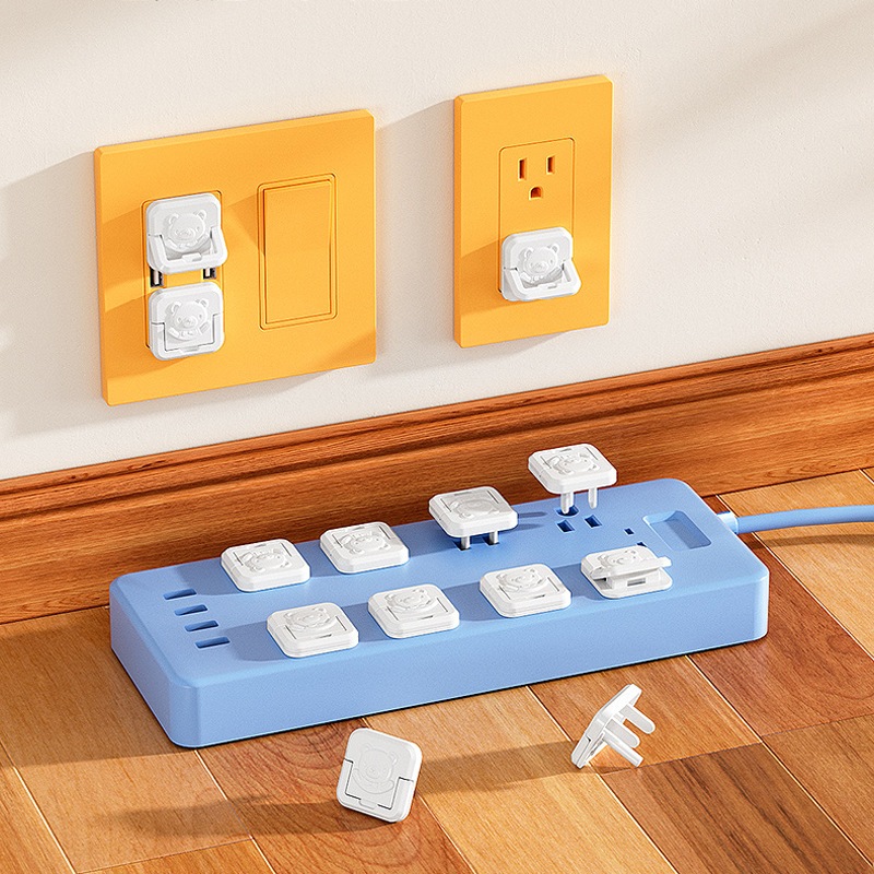 NanaBaby ตัวอุดรูปลั๊กไฟไทย ขาตรง ที่อุดรูปลั๊กแบบ 2 ขา / 3 ขา ลายหมีน้อยน่ารัก มินิมอล