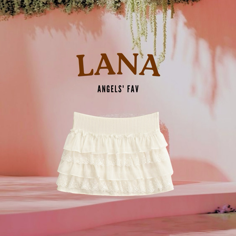 𝑨𝒏𝒈𝒆𝒍𝒔.𝒇𝒂𝒗 | กระโปรงสั้นน่ารัก LANA ระบายลูกไม้โซคิ้วว มีซับใน