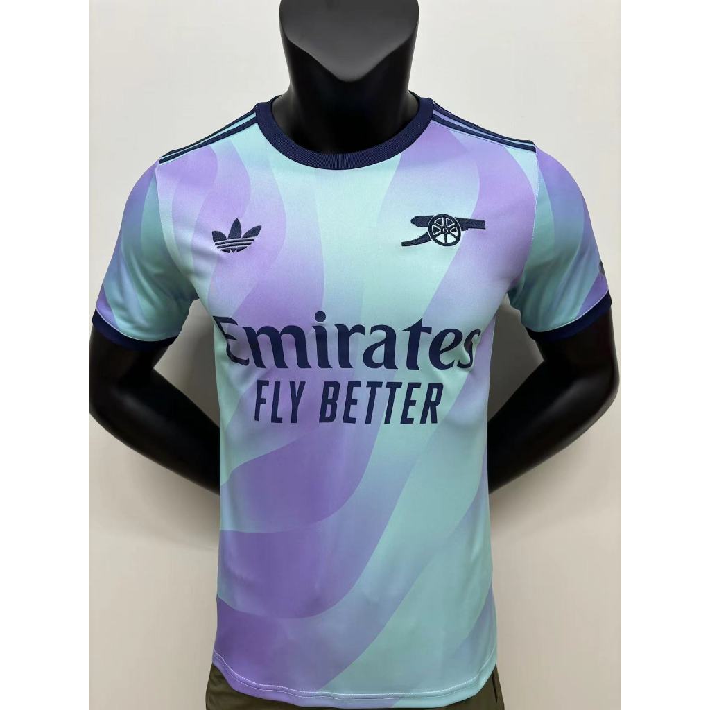 เสื้อบอลเกรดเพลเยอร์ ทีมอาร์เซนอล Arsenal Away third 24/25 เหย้า เสื้อบอล เนื้อผ้าโพลีเอสเตอร์ AAA