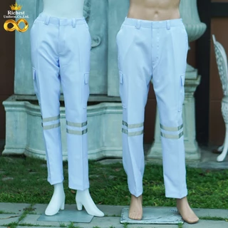 ชุด EMS สำเร็จรูปคอวี สีขาว ชุดบุคลากรณ์ทางการแพทย์ Scrub Suit ผ้าวาเลนติโน่ เกรดพรีเมี่ยม พร้อมส่ง ER Medical Scrub 🤍🤍🤍
