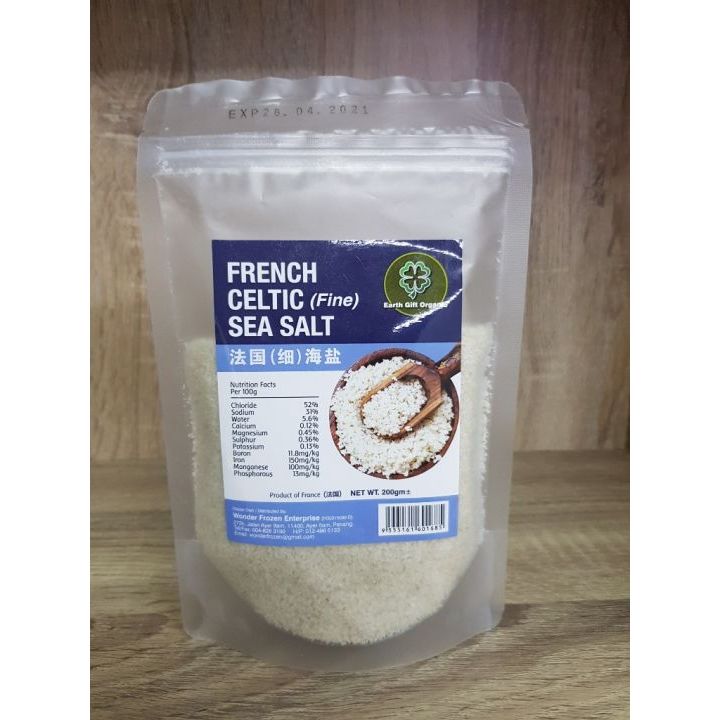 เกลือทะเล Celtic ชนิด ละเอียด Celtic Sea Salt French (Fine) Earth Gift 200g Product Of Farnce