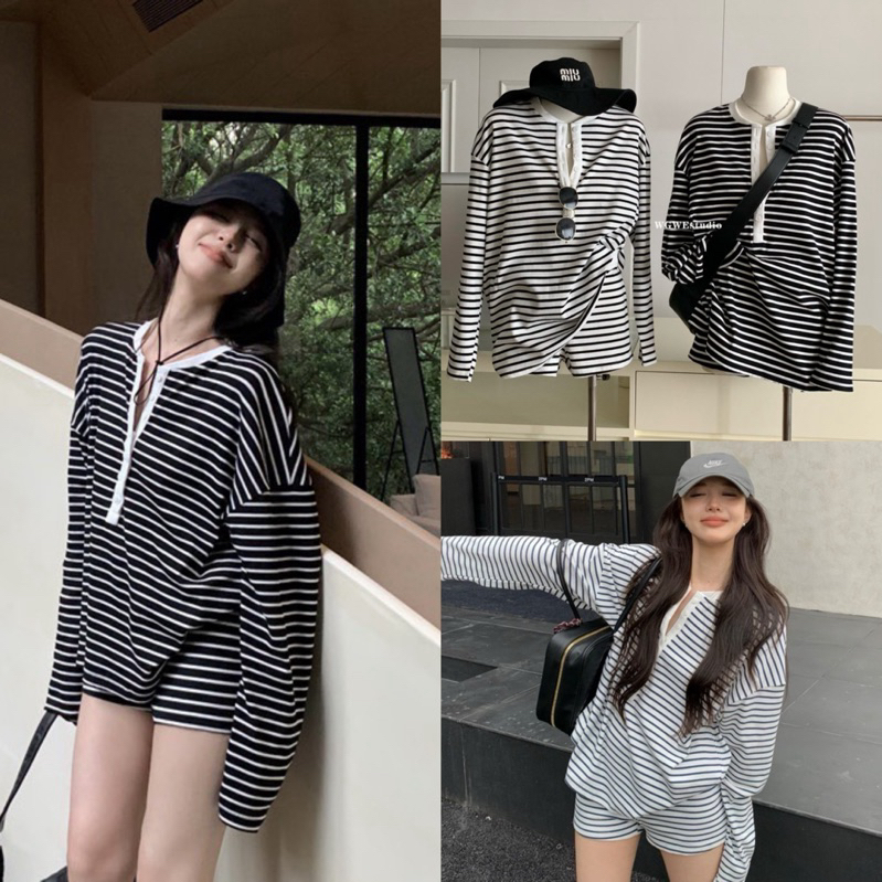 Set2pcs.เสื้อแขนยาว+กางเกงขาสั้นรุ่น 9421 TAG:WG.WE