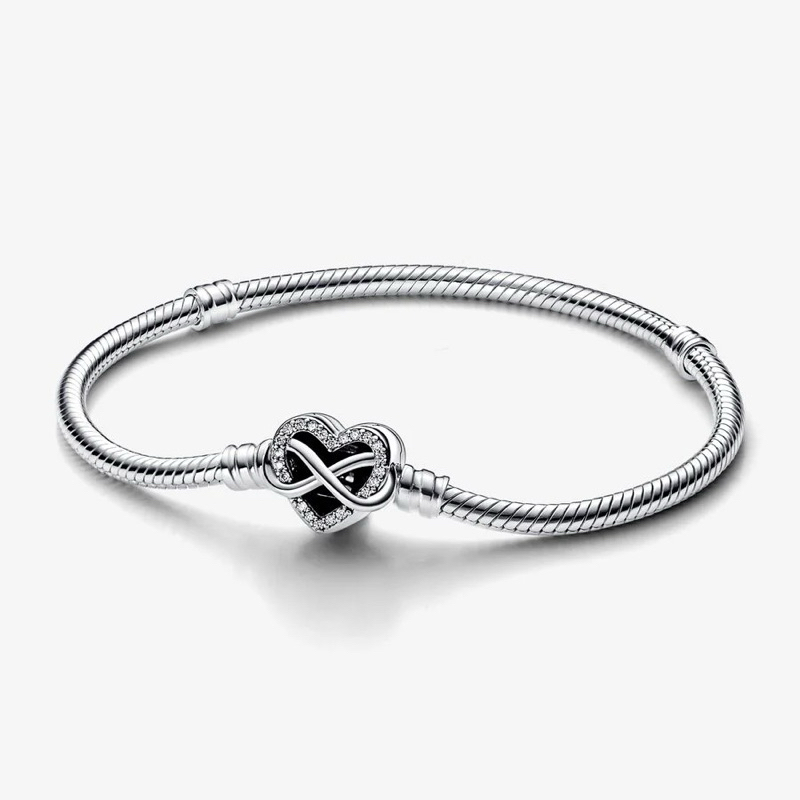 (ของแท้💯พร้อมส่ง🔥)Hit‼️Pandora Infinity Heart Bracelet แพนโดร่า สร้อยข้อมือหัวใจอินฟินิตี้ แพนโดร่าแท้ มือหนึ่ง