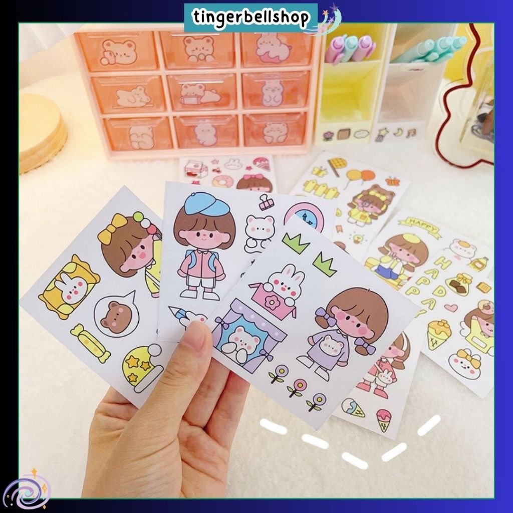 พร้อมส่ง🇹🇭 สติกเกอร์ลายการ์ตูน สติกเกอร์น่ารัก สติกเกอร์ตกแต่ง ของขวัญ ลายหมี