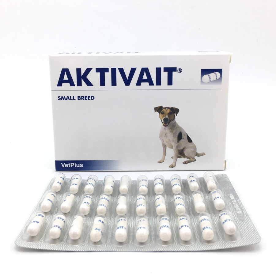 AKTIVAIT SMALL BREED อาหารเสริมบำรุงสมองและระบบประสาท สำหรับสุนัขพันธุ์เล็ก 60 แคปซูล