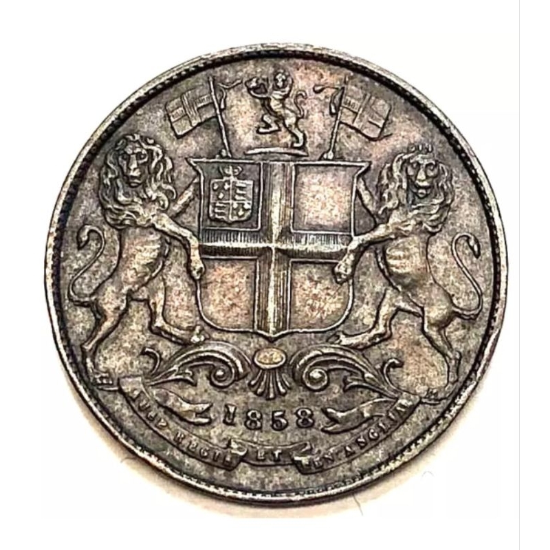 👍 1858 British - India  > Quarter Anna > East India Company