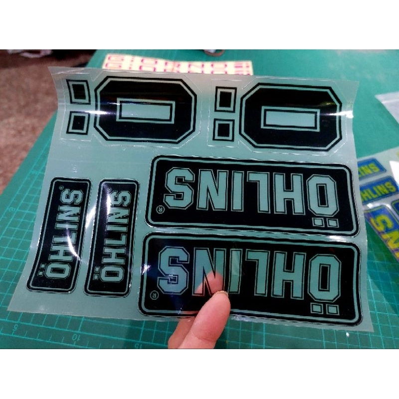 sticker OHLINS พิมพ์ดำลงใสรวมชุด