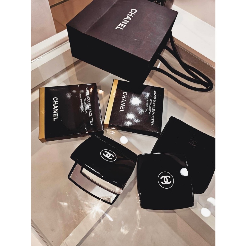 กระจก+กล่อง พร้อมส่ง ส่งไว กระจกน้องแนล 2 ด้าน premium mirror (black)