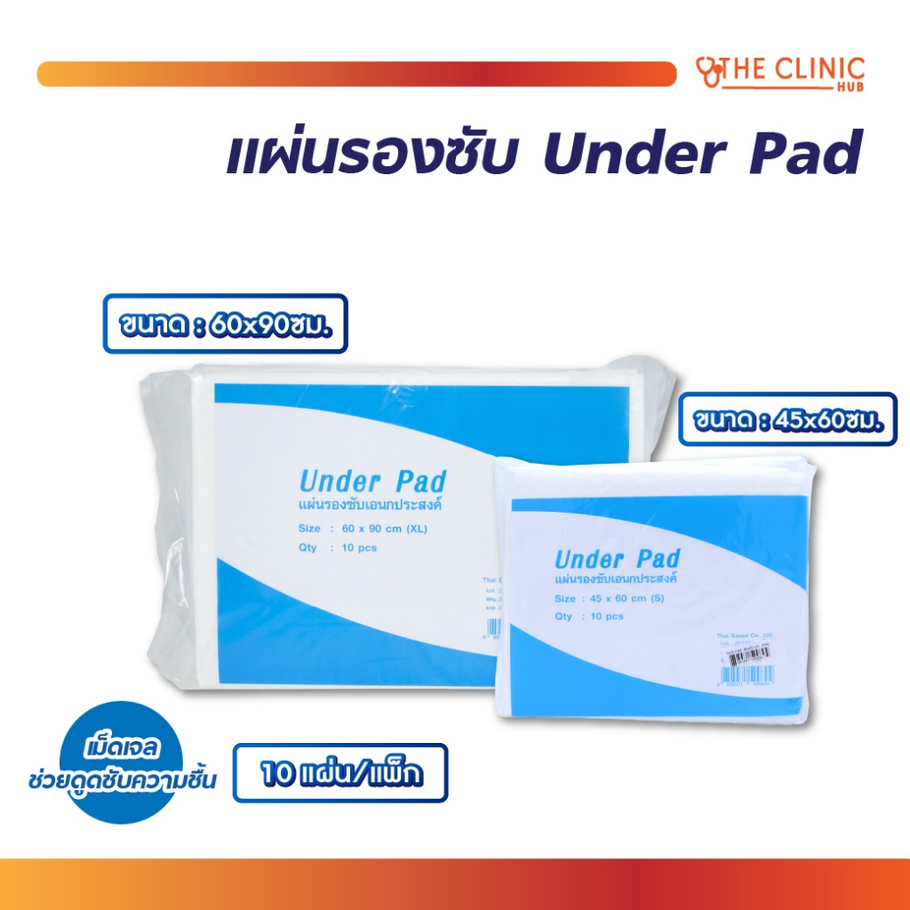 แผ่นรองซับ Under Pad แผ่นซึมซับ แผ่นรองซึมซับ ซึมซับแห้งเร็ว [ CLINIC HUB ]