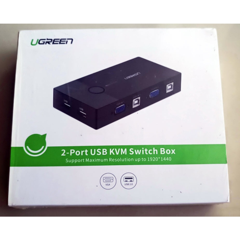 กล่องสวิตช์ KVM USB Ugreen 30357 ควบคุมคอมพิวเตอร์ 2 เครื่องด้วยชุดควบคุมเพียงชุดเดียว