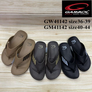 Gambol GW/GM 41142 รองเท้าหนีบ แกมโบ ชาย/หญิง 36-44 สีดำ/กรม/น้ำตาลเข้ม/น้ำตาลอ่อน/เขียว hijรน