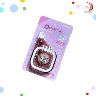 Elephant (ตราช้าง) เทปลบคำผิด 6 M. รุ่น SQUARE (สแควร์) คละสี (จำนวน 12 ชิ้น/กล่อง)