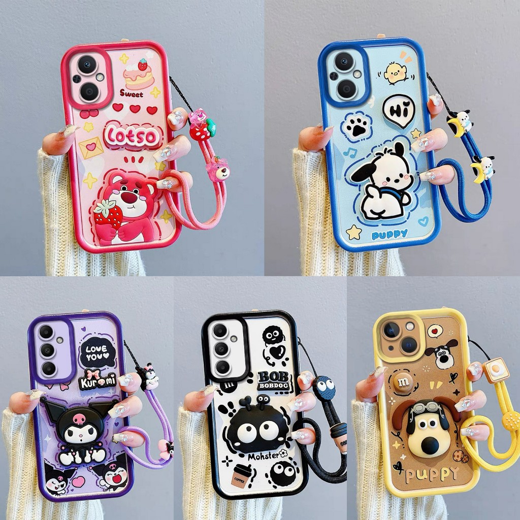 เคสซิลิโคน ลายการ์ตูน กันเลนส์กล้อง เคสไอโฟน 6 7 6plus 7plus 11 Samsung A05S A35 A55 VIVO Y12 Y20 Y2