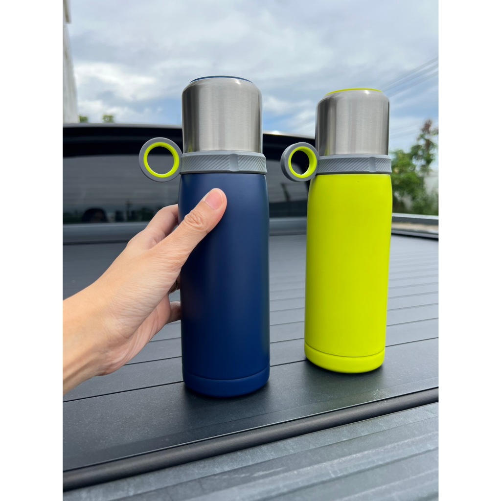 1 แถม 1 พร้อมส่งในไทย  ขวดน้ำสแตนเลส ขวดน้ำร้อน ขวดน้ำเย็น 450ml.