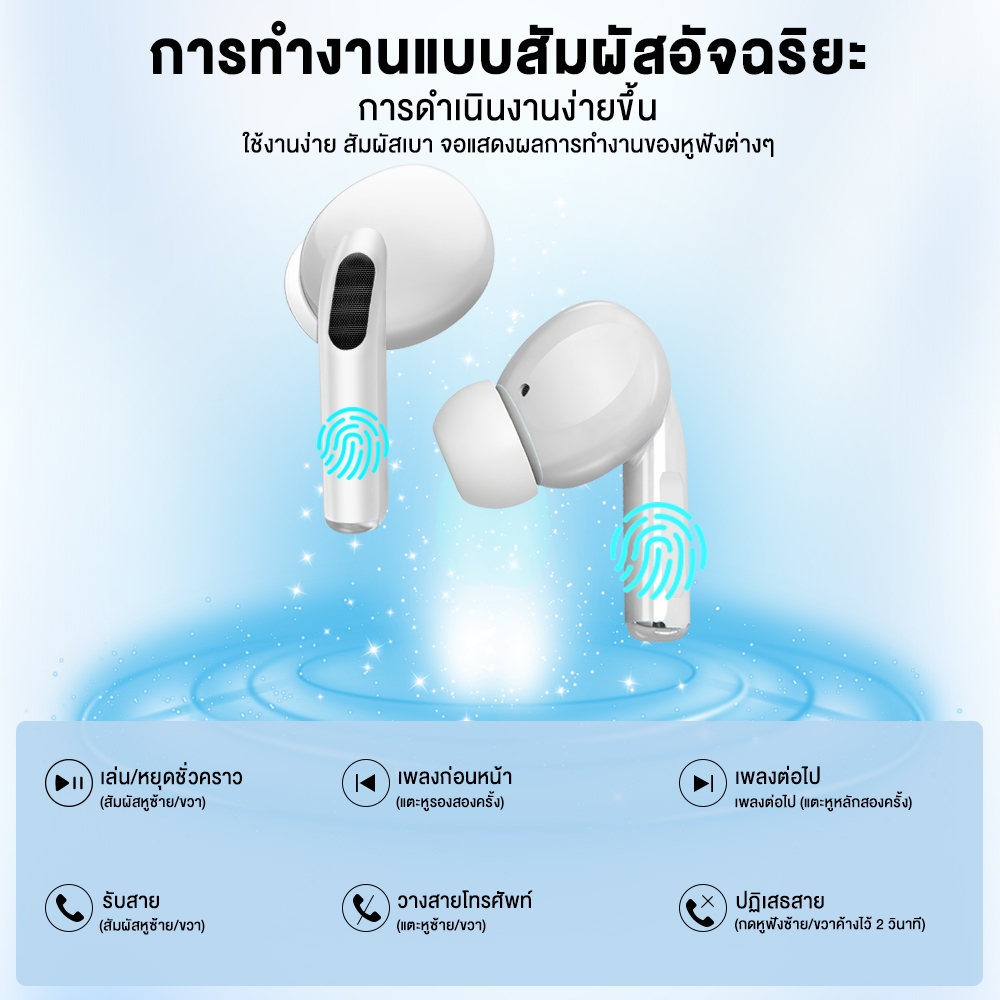 SANSONIC หูฟังบลูทูธ หูฟังไร้สาย หูฟัง Bluetooth 5.3 พร้อมไมโครโฟนในตัว IPX5 ลดเสียงรบกวนอัจฉริยะ
